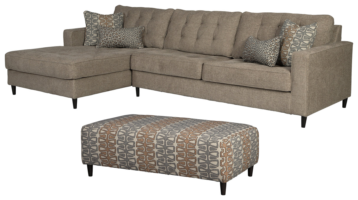 Flintshire 2-Piece Sectional with Ottoman in Auburn - PKG001029