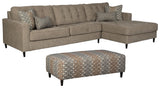 Flintshire 2-Piece Sectional with Ottoman in Auburn - PKG001030