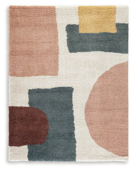 Flynnwick Cream/Pink/Gray Large Rug from Ashley - Luna Furniture