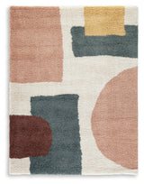 Flynnwick Cream/Pink/Gray Medium Rug from Ashley - Luna Furniture