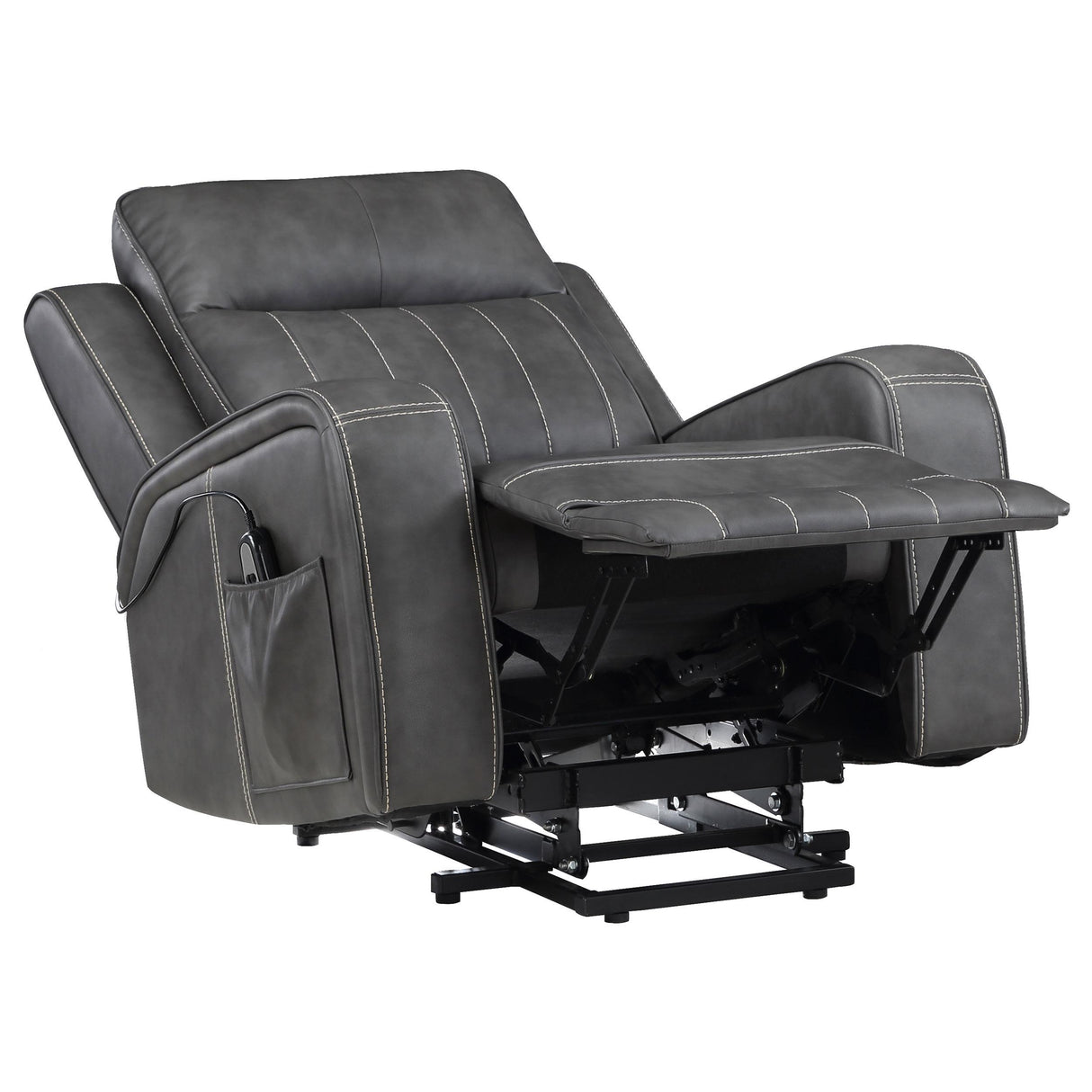 Foley Upholstered Power Lift Recliner Chair Grey from Coaster - Luna Furniture