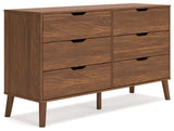 Fordmont Full Panel Headboard with Dresser and Nightstand in Auburn from Ashley - Luna Furniture