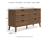 Fordmont Full Panel Headboard with Dresser and Nightstand in Auburn from Ashley - Luna Furniture