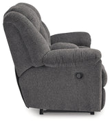 Foreside Charcoal Reclining Loveseat with Console from Ashley - Luna Furniture