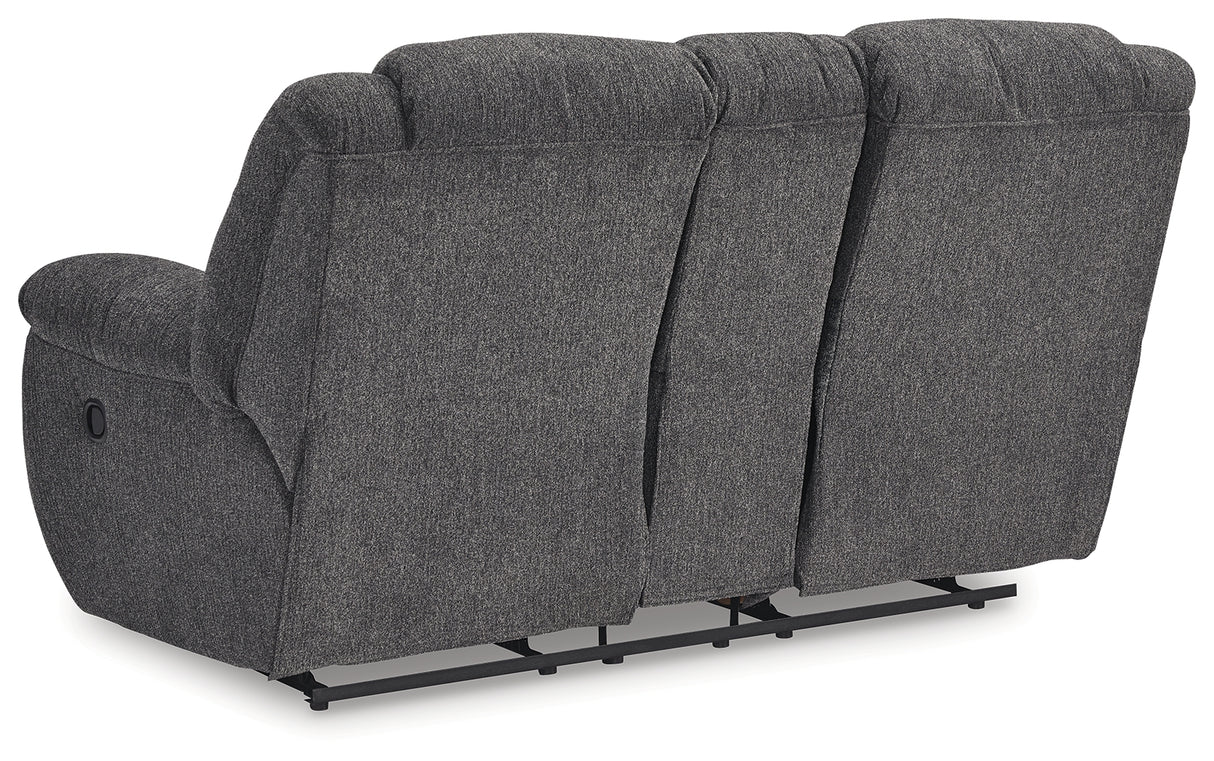 Foreside Charcoal Reclining Loveseat with Console from Ashley - Luna Furniture