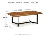 Fortmaine Coffee Table with 1 End Table in Brown/Black - PKG016528