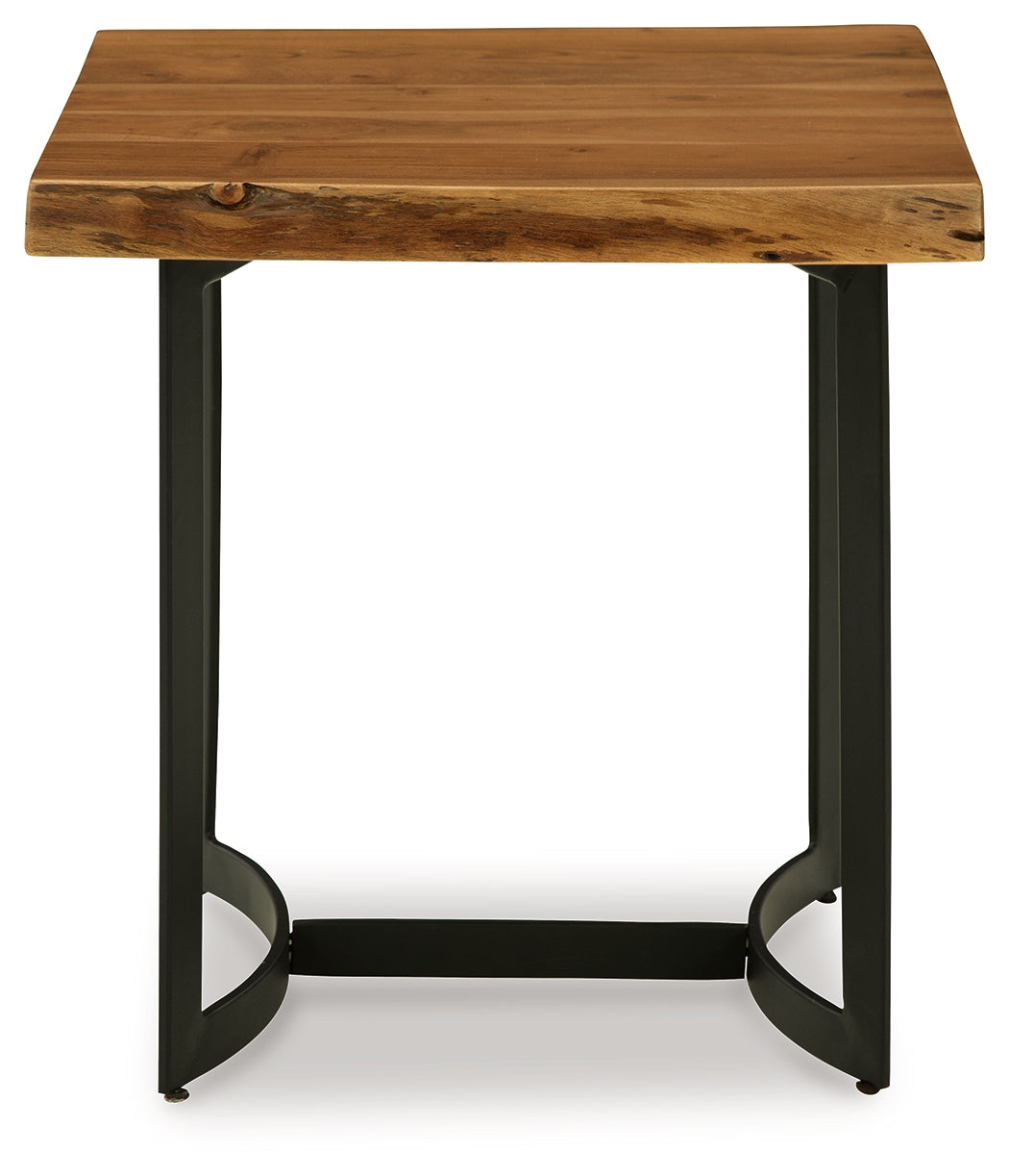 Fortmaine Coffee Table with 1 End Table in Brown/Black - PKG016528