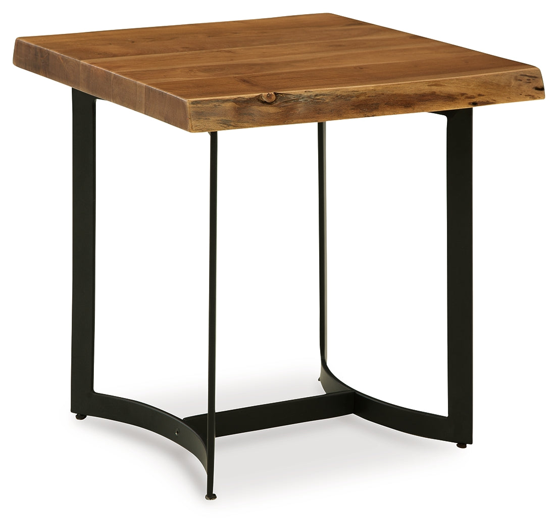 Fortmaine Coffee Table with 1 End Table in Brown/Black - PKG016528