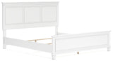 Fortman California King Panel Bed with Mirrored Dresser and 2 Nightstands in White - PKG015158