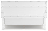 Fortman California King Panel Bed with Mirrored Dresser and 2 Nightstands in White - PKG015158