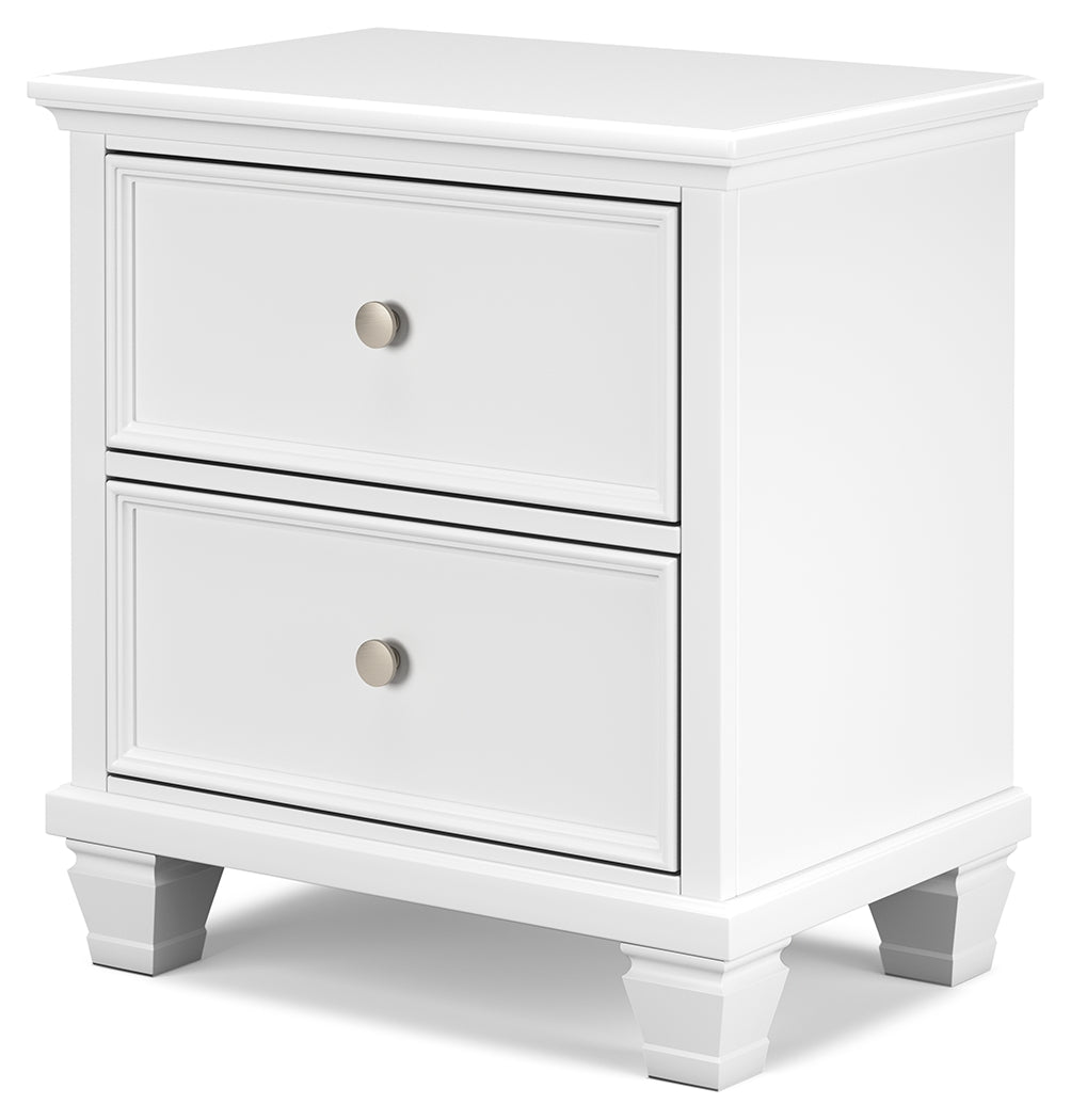 Fortman California King Panel Bed with Mirrored Dresser and 2 Nightstands in White - PKG015158