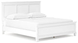 Fortman California King Panel Bed with Mirrored Dresser and 2 Nightstands in White - PKG015158