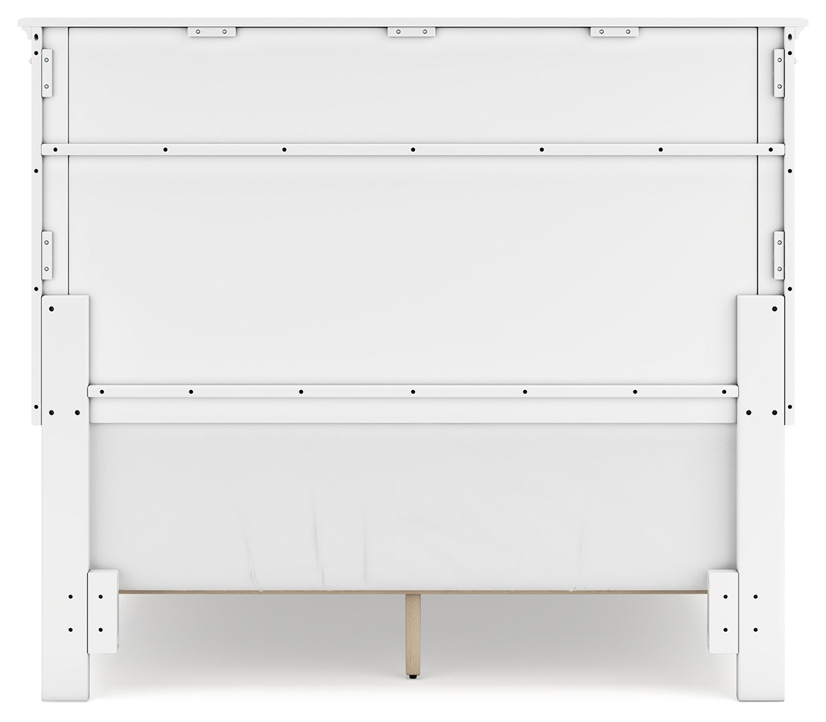 Fortman Full Panel Bed with Mirrored Dresser and 2 Nightstands in White - PKG015170