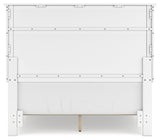 Fortman Full Panel Bed with Mirrored Dresser and 2 Nightstands in White - PKG015170