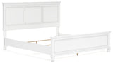 Fortman King Panel Bed with Mirrored Dresser and Chest in White - PKG015155