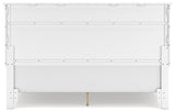 Fortman King Panel Bed with Mirrored Dresser and Chest in White - PKG015155