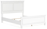 Fortman Queen Panel Bed with Mirrored Dresser and 2 Nightstands in White - PKG015146