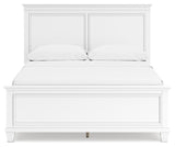 Fortman Queen Panel Bed with Mirrored Dresser and 2 Nightstands in White - PKG015146