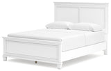 Fortman Queen Panel Bed with Mirrored Dresser and 2 Nightstands in White - PKG015146