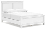 Fortman Queen Panel Bed with Mirrored Dresser and 2 Nightstands in White - PKG015146