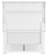 Fortman Twin Panel Bed with Mirrored Dresser and 2 Nightstands in White - PKG015164