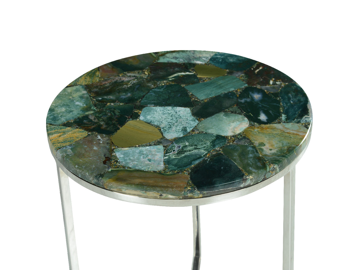 Foster Green Jasper Top Chairside Table from Steve Silver - Luna Furniture