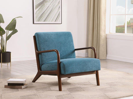 Foster Upholstered Wood Frame Accent Chair Peacock Blue - 902272