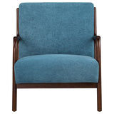 Foster Upholstered Wood Frame Accent Chair Peacock Blue - 902272