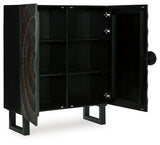 Fosterman Distressed Black Accent Cabinet - A4000660