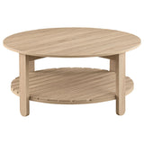 Fowler 1-shelf Round Engineered Wood Coffee Table Natural from Coaster - Luna Furniture