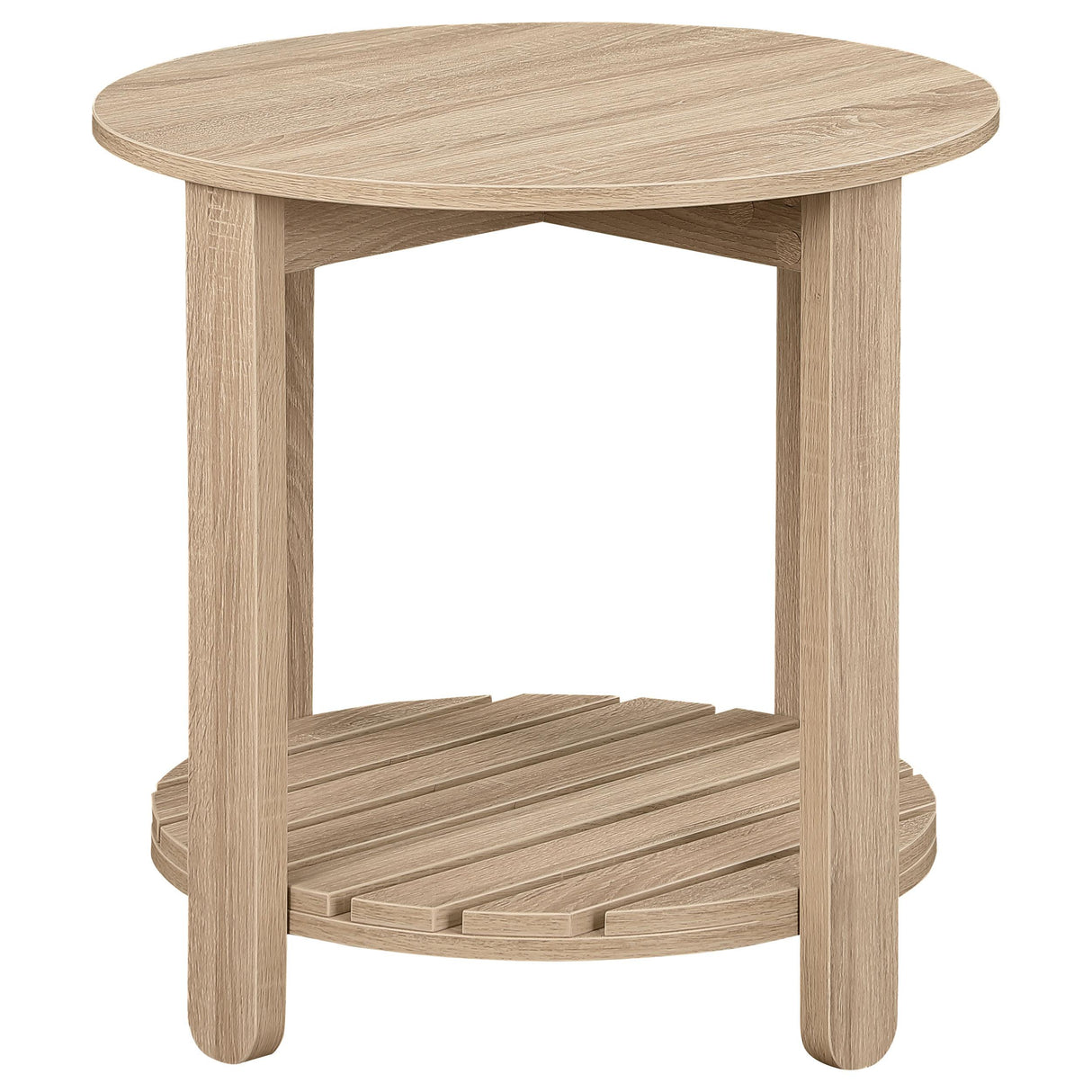 Fowler 1-shelf Round Engineered Wood Side End Table Natural from Coaster - Luna Furniture