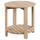 Fowler 1-shelf Round Engineered Wood Side End Table Natural from Coaster - Luna Furniture