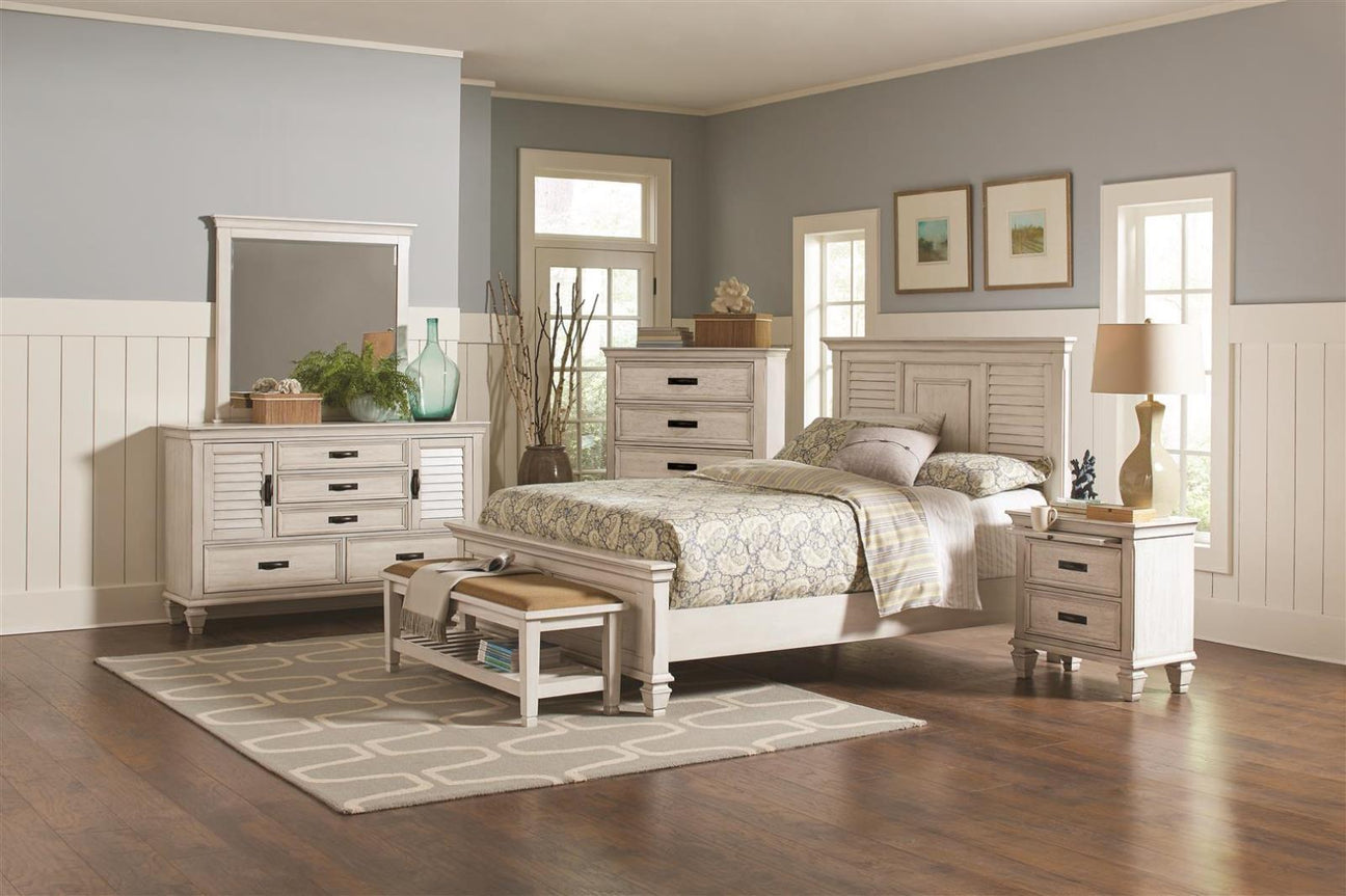 Franco Antique White Panel Bedroom Set from Coaster - Luna Furniture