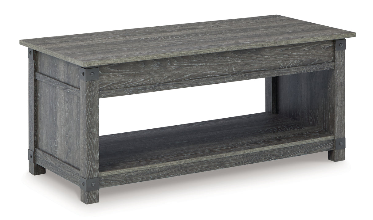 Freedan Coffee Table with 1 End Table in Grayish Brown - PKG010551