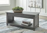 Freedan Coffee Table with 1 End Table in Grayish Brown - PKG010551