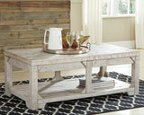 Fregine Coffee Table with 1 End Table in Whitewash from Ashley - Luna Furniture