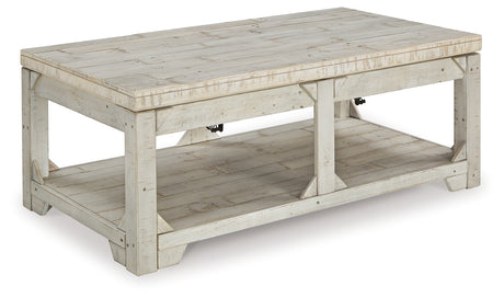 Fregine Coffee Table with 2 End Tables in Whitewash from Ashley - Luna Furniture