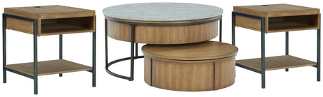 Fridley Coffee Table with 2 End Tables in Gray/Brown/Black from Ashley - Luna Furniture