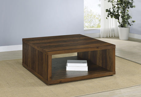 Frisco Square Engineered Wood Coffee Table Dark Pine from Coaster - Luna Furniture