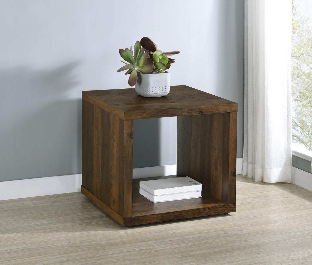 Frisco Square Engineered Wood Side End Table Dark Pine from Coaster - Luna Furniture