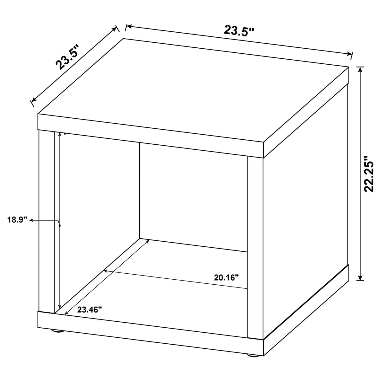 Frisco Square Engineered Wood Side End Table Dark Pine from Coaster - Luna Furniture