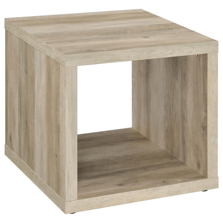 Frisco Square Engineered Wood Side End Table Distressed Pine from Coaster - Luna Furniture