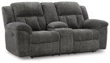 Frohn Graphite Reclining Loveseat with Console - 3740694