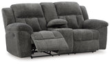 Frohn Graphite Reclining Loveseat with Console - 3740694