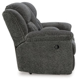 Frohn Graphite Reclining Loveseat with Console - 3740694