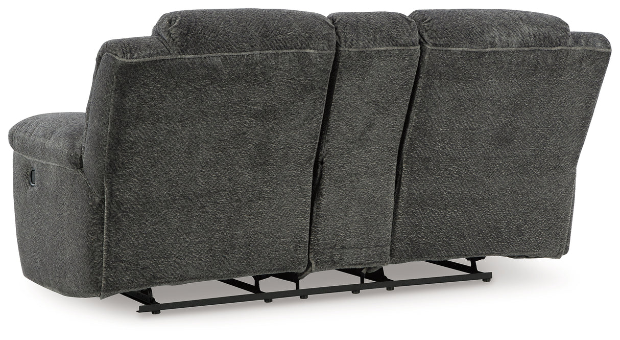 Frohn Graphite Reclining Loveseat with Console - 3740694