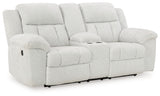 Frohn Snow Reclining Loveseat with Console - 3740594