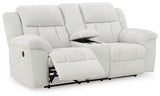 Frohn Snow Reclining Loveseat with Console - 3740594