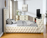 Future Beige Platform Bed - Queen, King *King - FUTURE BEIGE King