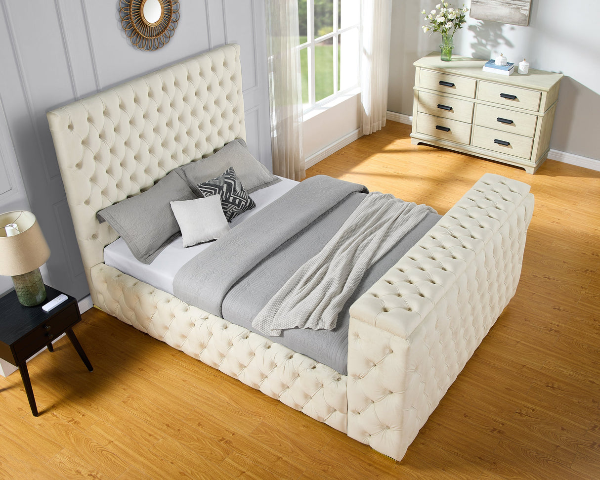 Future Beige Platform Bed - Queen, King *King - FUTURE BEIGE King